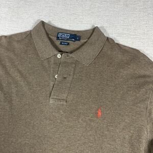 VTG 90’s Polo Ralph Lauren Long Sleeve Green/Brown Rugby Collared Shirt L